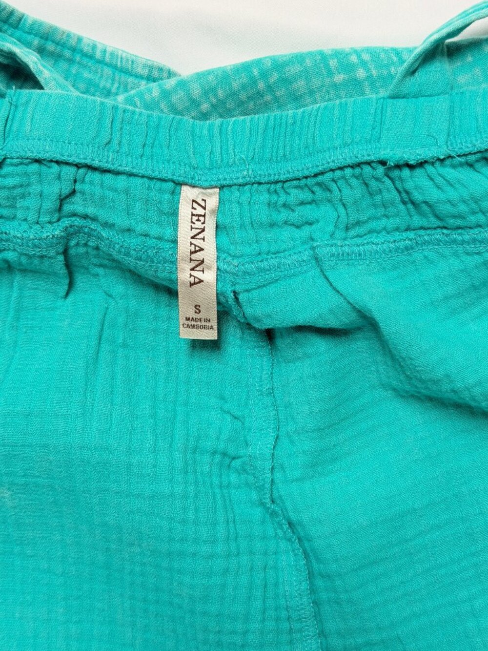 Zenana NEW Acid Wash Romp Teal Turquoise Boho Summer Beach Small - Picture 6 of 7